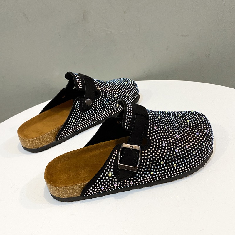 Crystal Chunky Sandals Outdoors Slippers Designer Shoes Summer Clogs Woman House Slipper Pantofle Luxury Slides Med Flip Flops Beach Flat Heels Free S