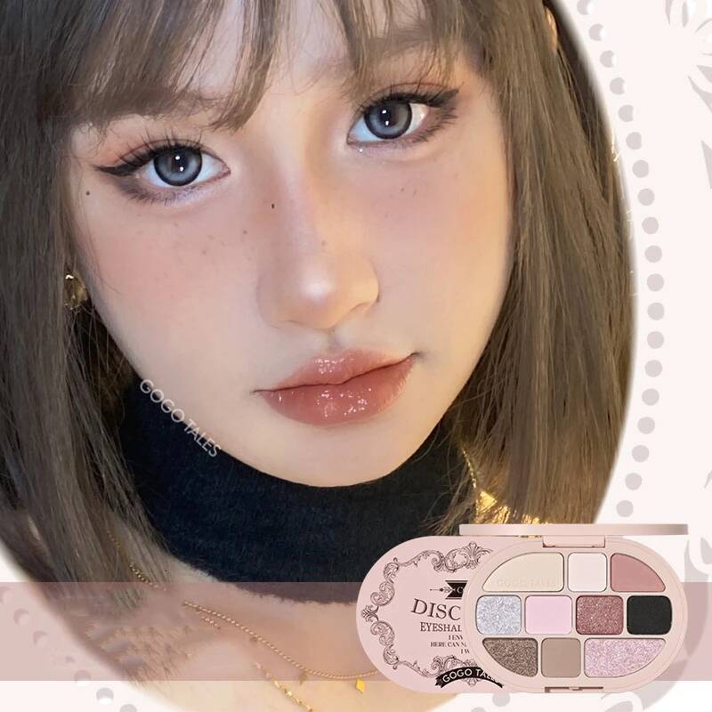 GOGO TALES 10 Colors Shimmer Matte Eyeshadow Palette Nude Glitter Shiny Pigment Eye Shadow Long Lasting Makeup Cosmetic