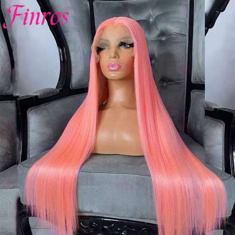 Bone Straight 13x6 HD Light Pink Front Wigs 100% Human Hair For Women Brazilian 613 Color 13x4 Lace Frontal Wig Pre Plucked