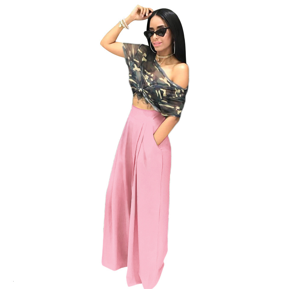 women's wear S2018 Fashion Personality Flared Long Casual Autumn Winter Wide Leg Pants 14 Colors Available