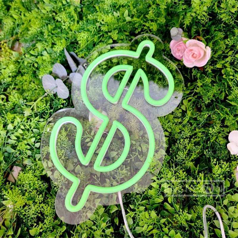 Dollar Neon Sign LED Light for Wall Decor USB LED Neon Light Sign Bar Pub Club Garage Business Neon Sign Room Bedroom DecorationXJ250602