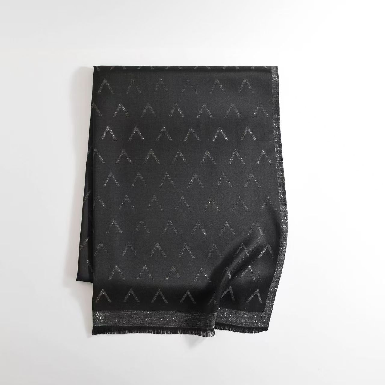 T874 black turban, long gauze scarf, silk scarf, shawl, sunscreen