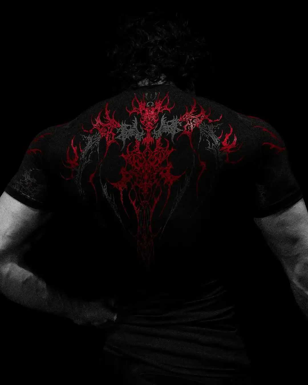 Breathedivinity Compression Clothing New Fashion Tight Fitting T Shirt Goth Quick Dry Workout Gym Jersey Red Stripe Unisex Shirt W250603
