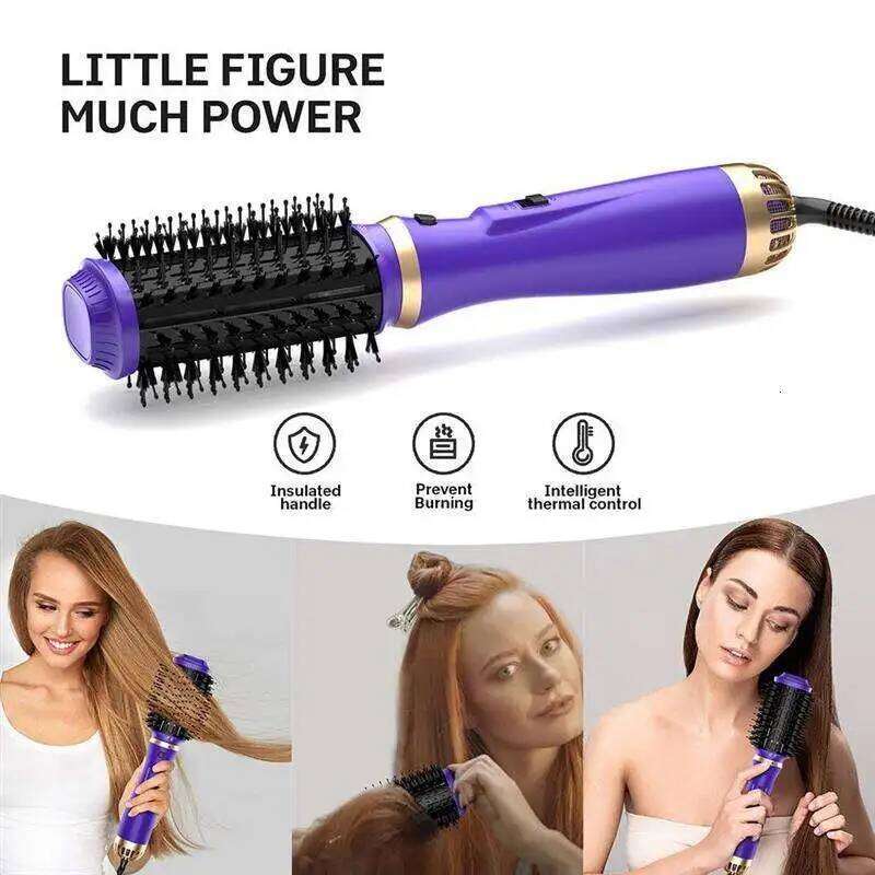 Hot Air Brush 1000W Hair Dryer Comb Electric Blower In1 Curling Iron One Step 3 Gears Roller and Straightener Styling Tool