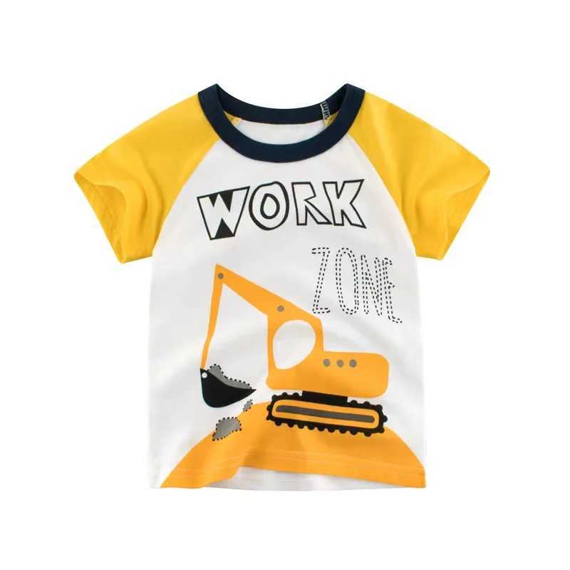 Little maven 2025 Summer New Kids Clothes Baby Boys T Shirts Childrens Clothing Toddler Cartoon Trains Shirts 2-7 Years OldT250603