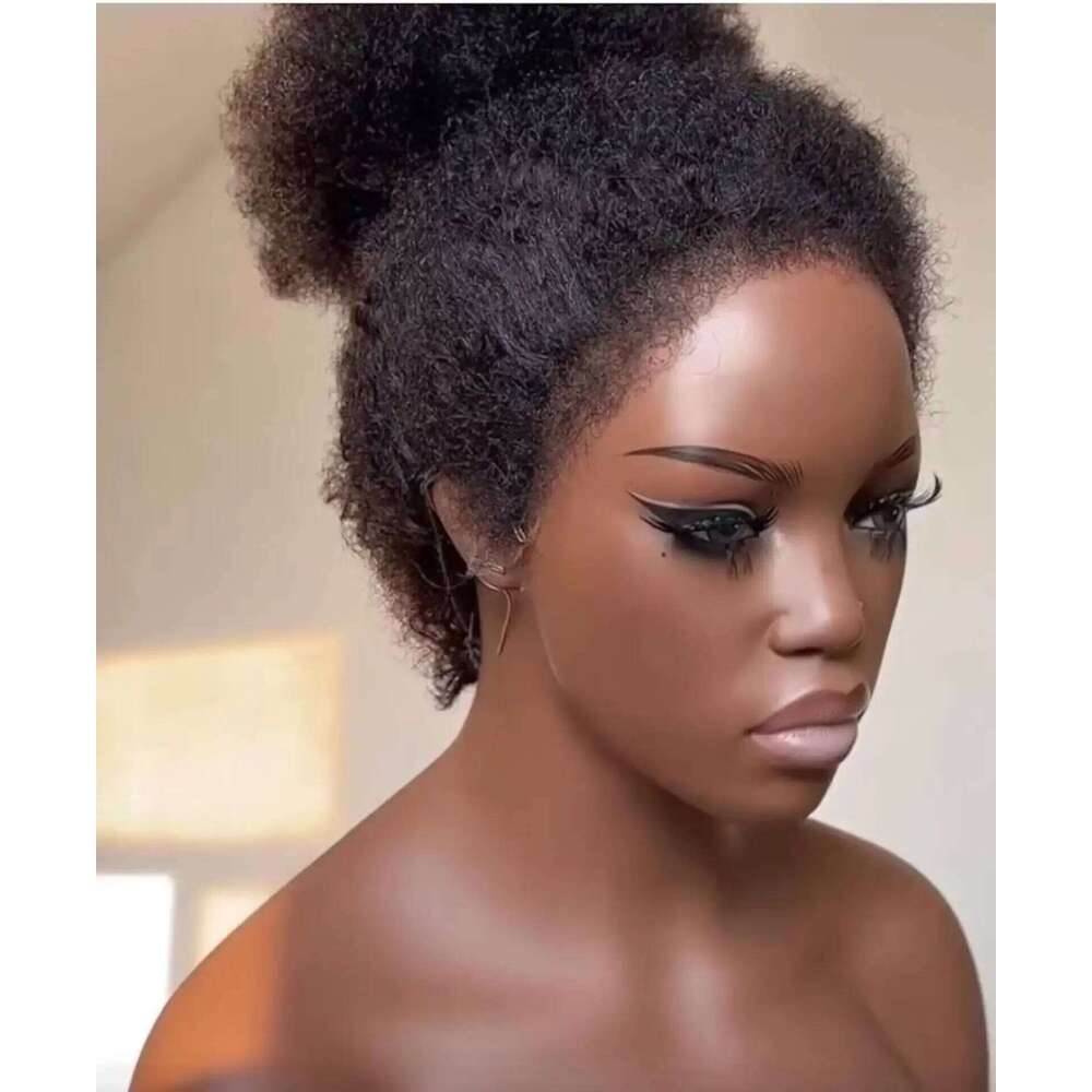Natural Black Yaki Soft 26Inch Long Kinky Straight 180Density 13x4Lace Front Wig For Women Babyhair Heat Resistant Preplucked