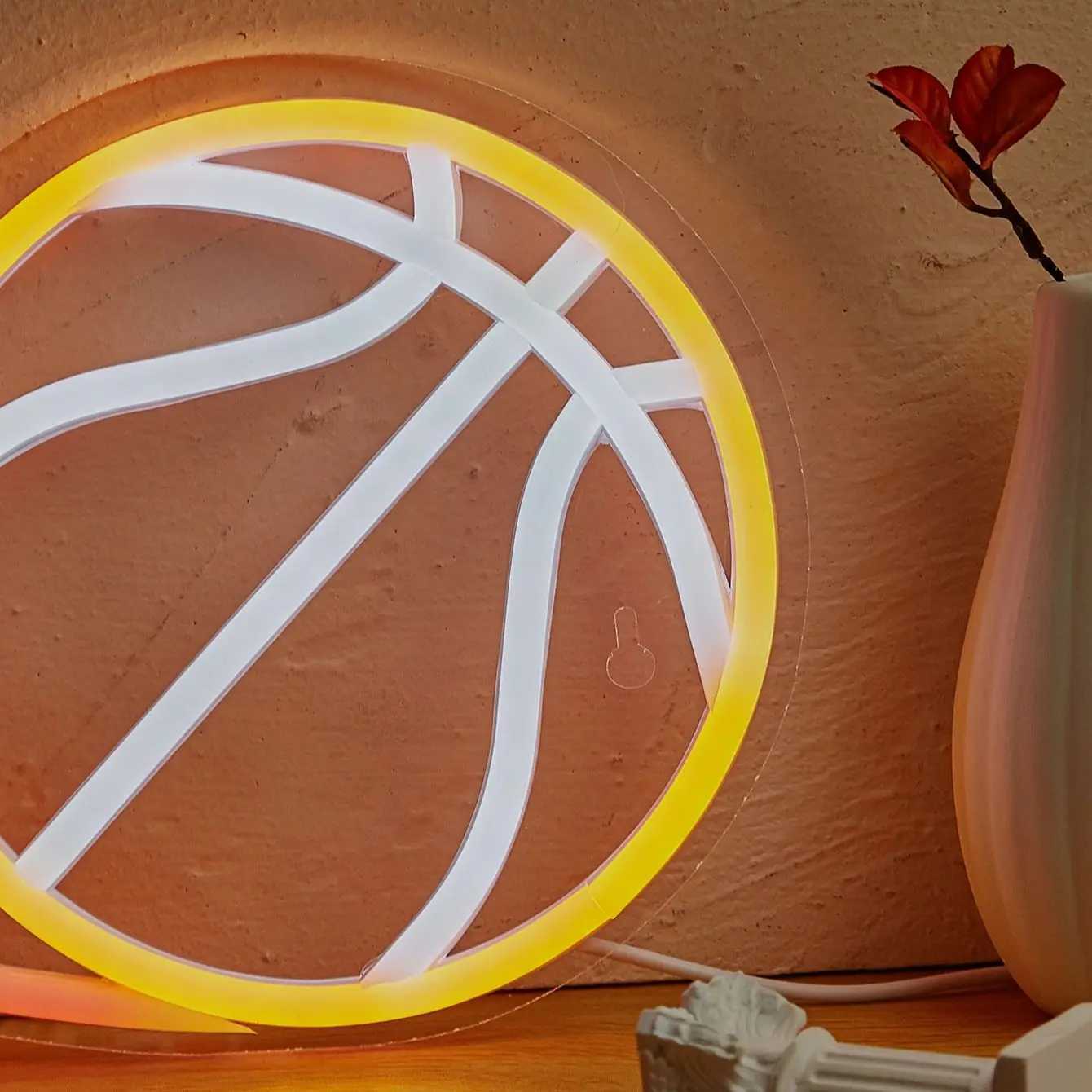 Chi-buy LED Neon Basketball USB Powered Neon Signs Night Light 3D Wall Art Game Room Bedroom Living Room Decor Lamp Signs XJ250602