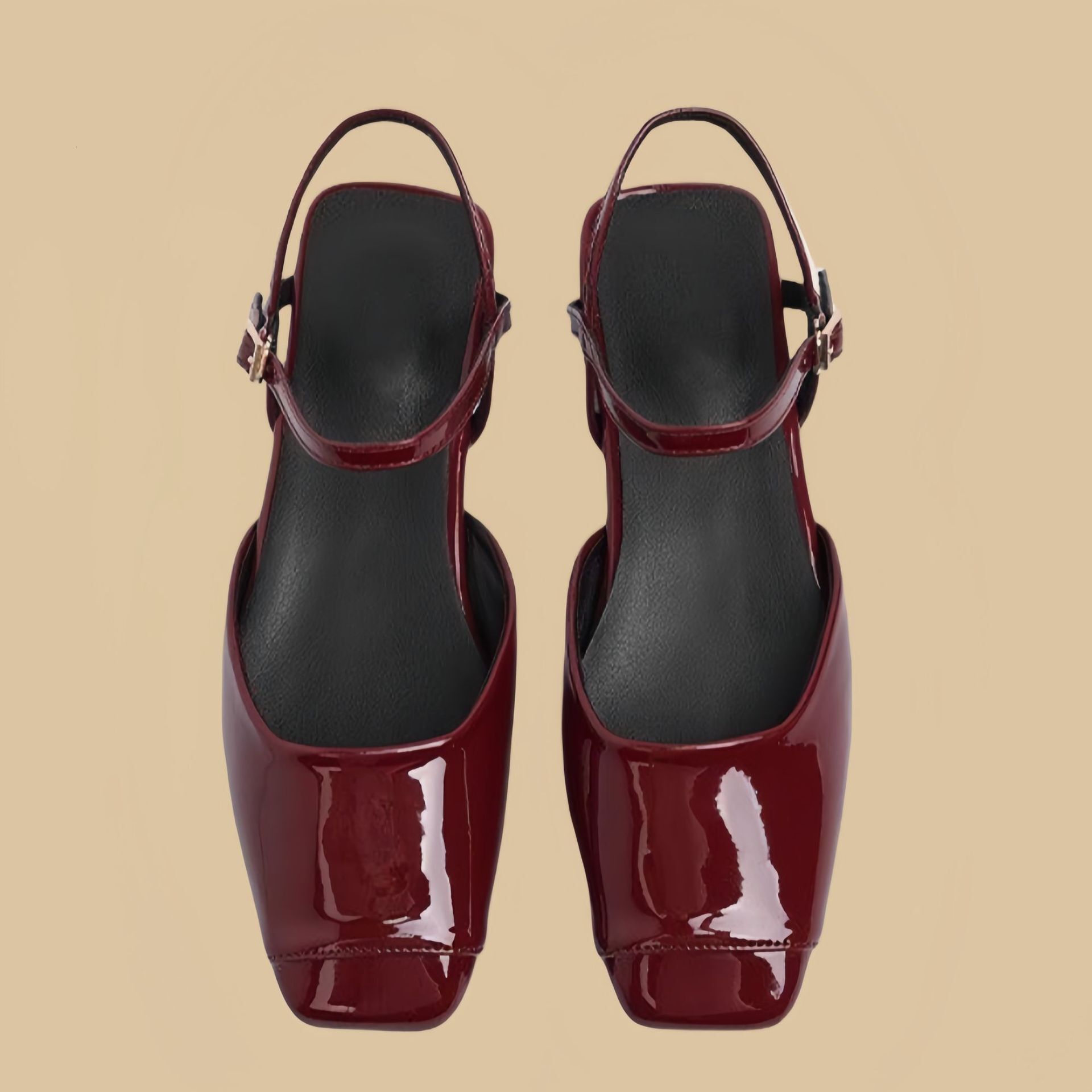 Style Square Toe Dress Sandals Women, Outdoor Wear, 2025 New Summer One-Strap French Flat Shoes for Women