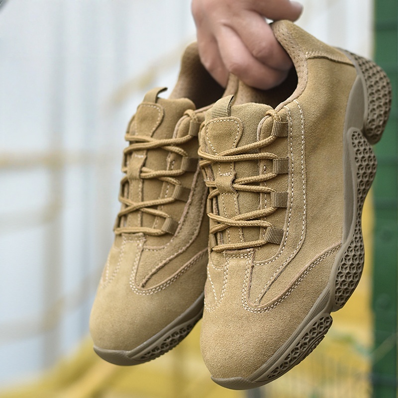 Outdoor shoes mens sneakers labor protection shoe breathable elastic lightweight anti smashing wear resistant insulated antiskid stabb resistant train
