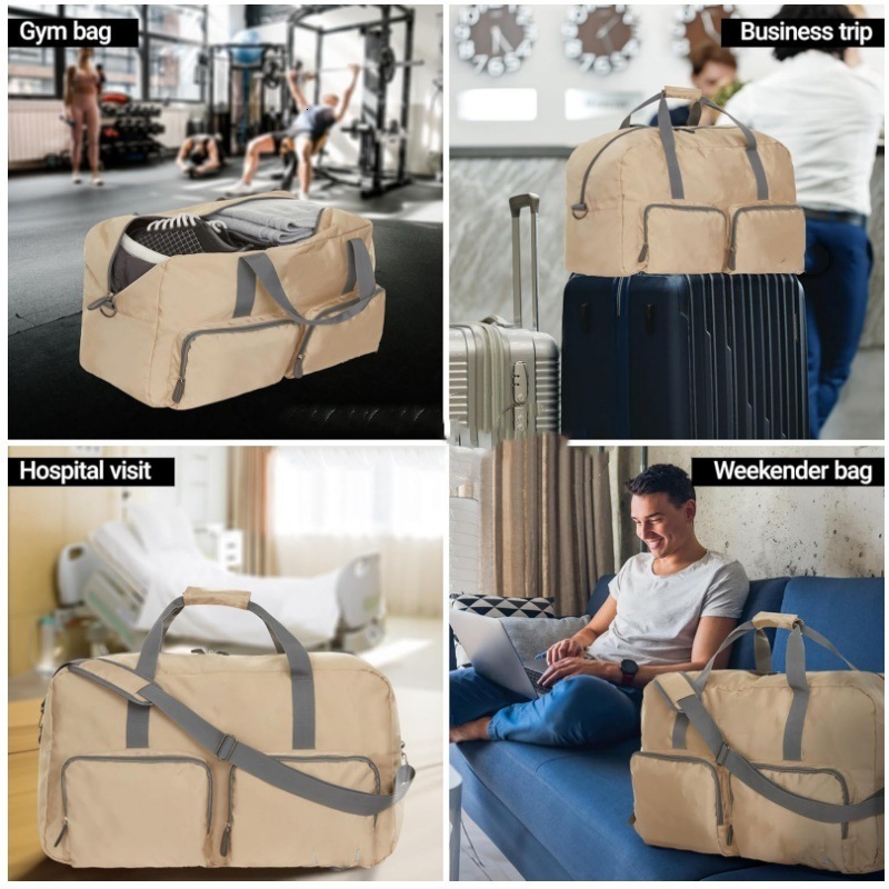 Large Capacity Travel Unisex Foldable Men's Handbag Shoulder Water-Resistant Duffel Bag