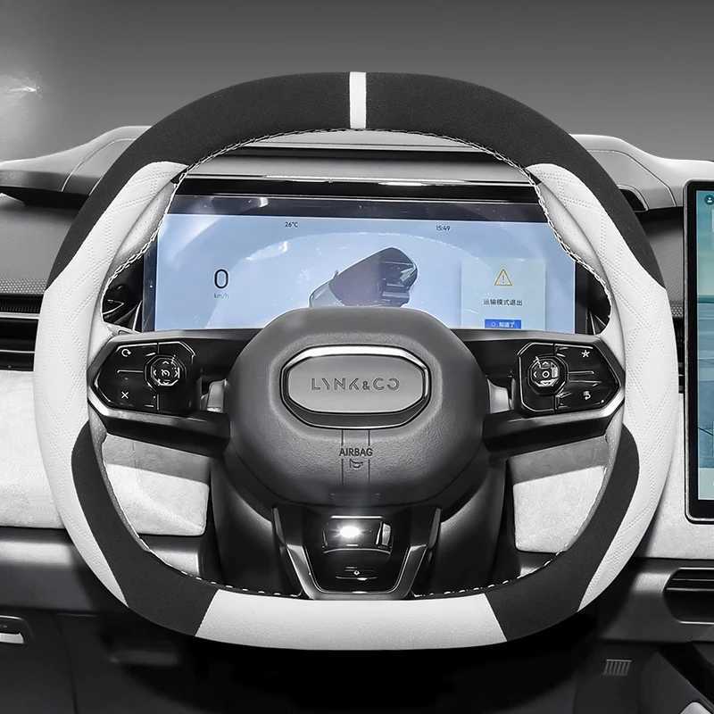 Suede Car Steering Wheel Cover for LYNK CO 06 07 08 Z10 02 2024 2025 Accessories R250603
