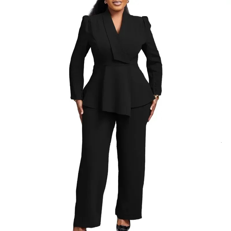 2 Piece Women Sets Plus Size Arrival Matching Two Pieces Sets Blazer Coat Top Pants Suits Outfits Clothing250530