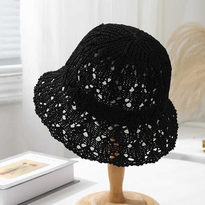 Spring Summer Hats For Womens Knitted Bucket Hat For Breathable Solid Sun Hat Casual Minimalist Design For Outdoor Travel Daily W250602