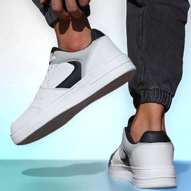 Men's Modern White Casual Breathable Structure Fashionable Street Running Shoes Fiess Training Cushioning Soles Sneakers