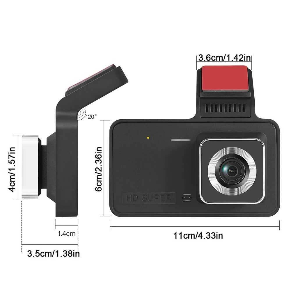 Car dvr HD 1080P Dash Cam Car dvr Driving Recorder 4inch Dual Lens Front Rear View Motion Detection Hidden Type Vehicle Black box R250529