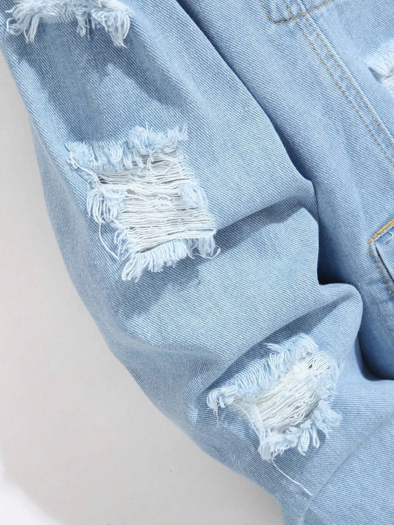 1PC Mens Four Seasons Style Destroyed Stone Wash Light Blue Jacket Daily American Street Casual Denim Jacket 250529