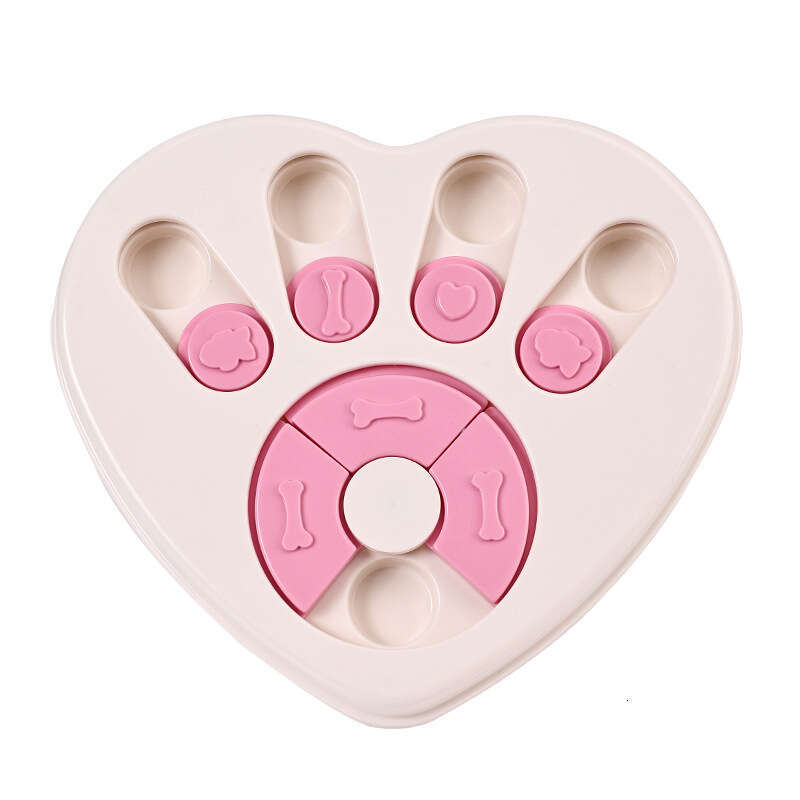 Puzzle Slow Feeder Heart Chew Toy Interactive Anti-Choking Hidden Food Dog Bowl
