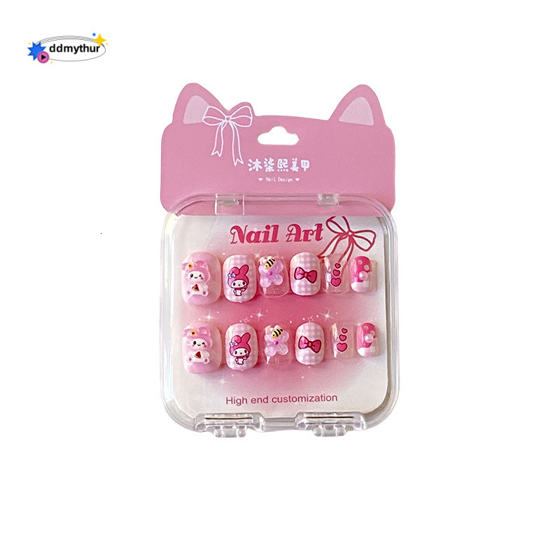 Cartoon Cute Children's Kuromi Girl Removable Wearable Nail Stickers ddmythur