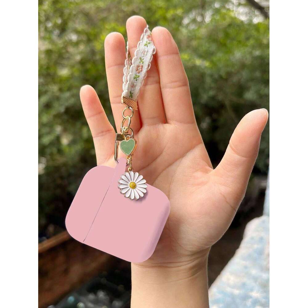 3/4 Soft Purple Pink Lovely Flower Wireless Earphone Cover for Pro/Pro2 Protective Case