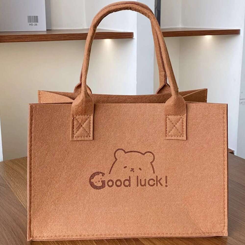 Trendy Gift for Women Shopping Advertising Storage Tote Felt Bag Handbag
