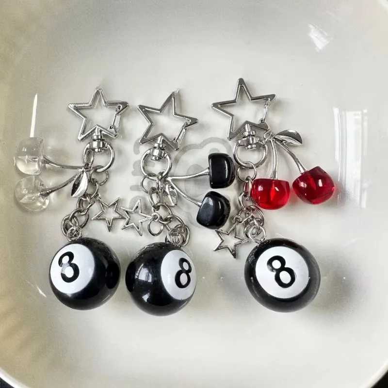 Elegant Fruit Cherry High-end Pendant Sports Billiards Academy Wind Bag Keychain Jojo Bizarre Adventure XJ250602