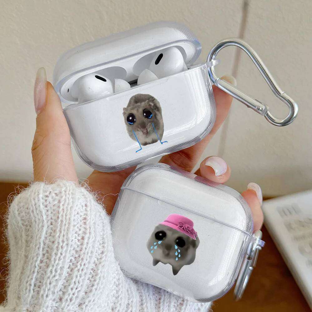 1 3 4 Im Just A Girl Sad Hamster TPU Soft Cover For Pro 2 Wireless Headphone Protective Case