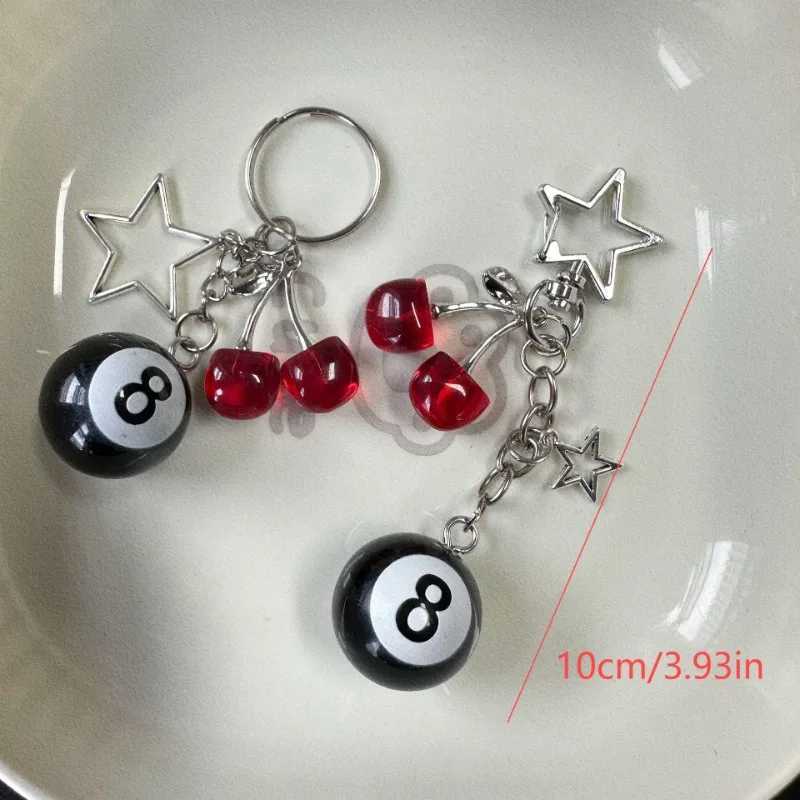 Elegant Fruit Cherry High-end Pendant Sports Billiards Academy Wind Bag Keychain Jojo Bizarre Adventure XJ250602