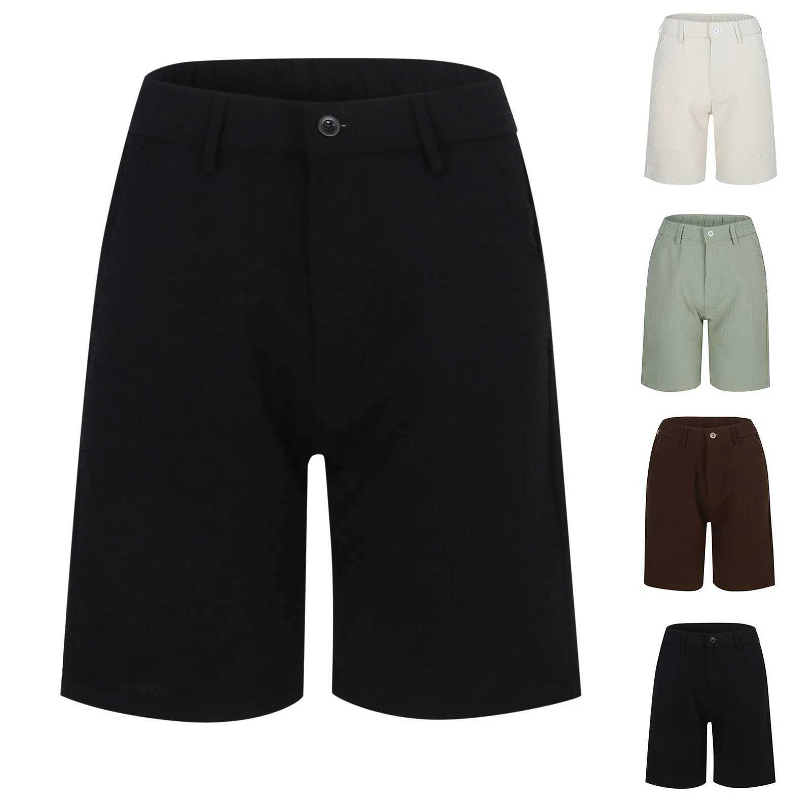 Mens Summer Quarter Pants Solid Color Casual Dress Pants Medium Pants Small Plaid Comfortable Fitness Basketball Sports Shorts W250603