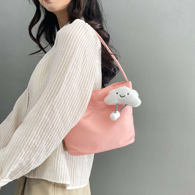 Korean Handbag Nylon Cloth Women's Gift Trendy Fashion Embroidered Underarm Versatile Shoulder Bag