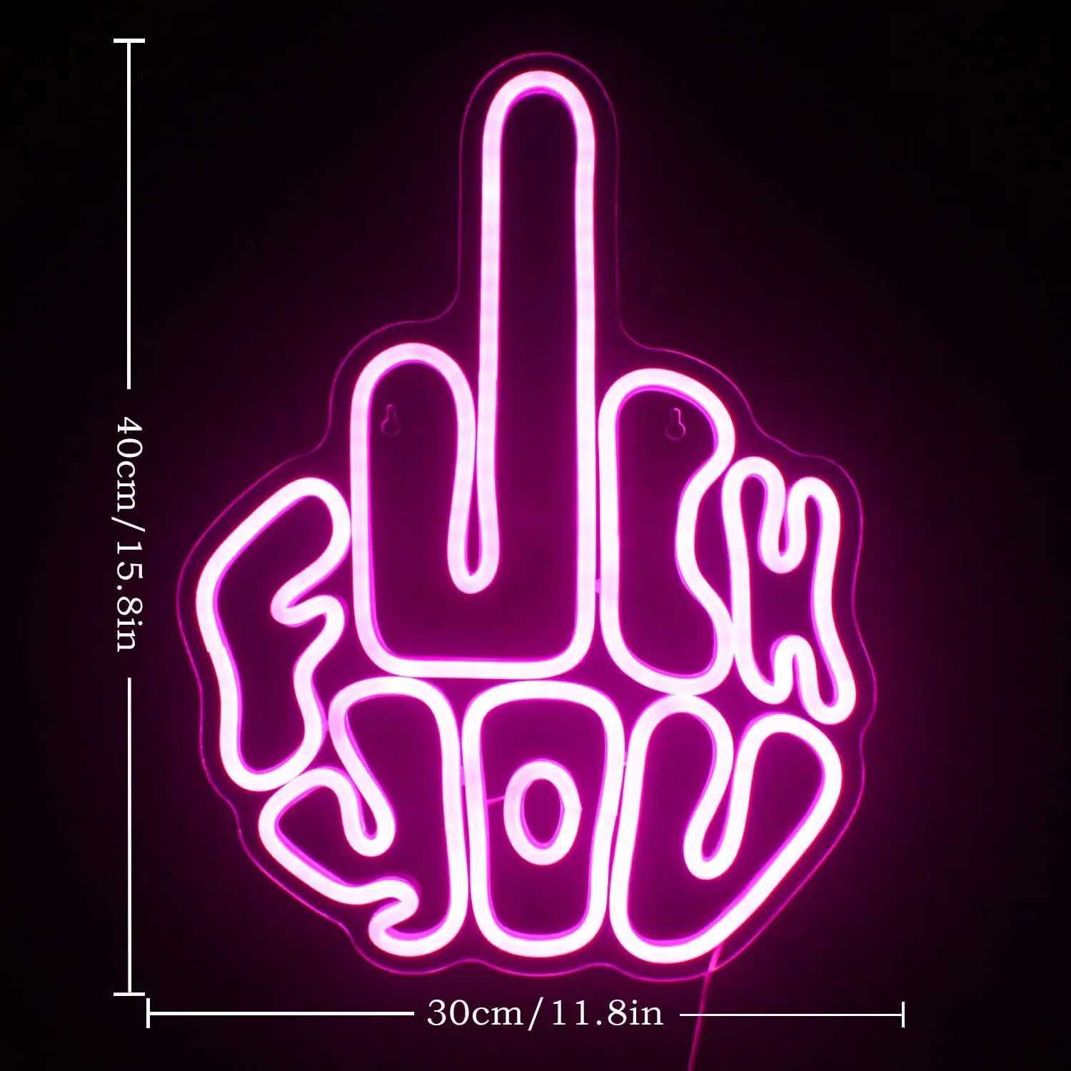 Letters Gesture Neon Signs LED Neon Light Sign Light Up Neon Signs for Bedroom Party Pub Game Zone Decoration XJ250602