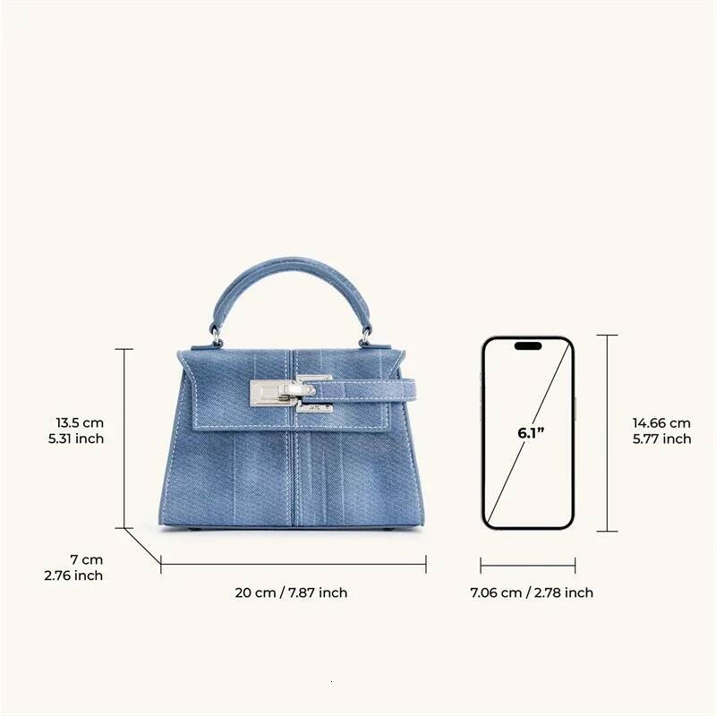 JW PEI Women's Handbag Elise Designer Fashion 2025 New Denim Blue Tote Small Square Crossbody Premium Women Bag