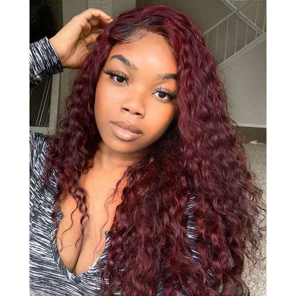 Charisma Deep Wave Synthetic Front Pre Plucked Natural Hairline Heat Resistant Fiber Hair Soft Bury Lace Wigs