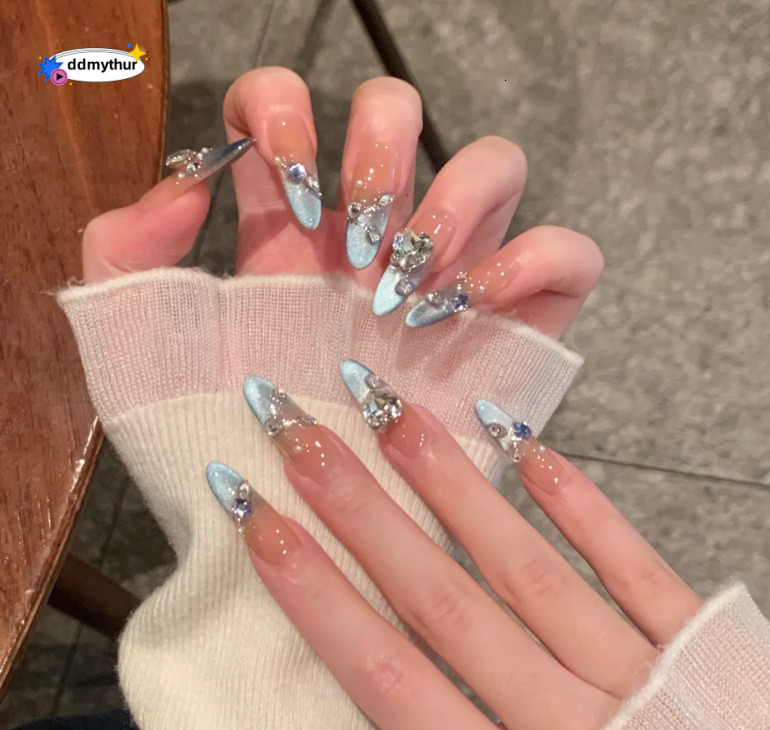 10 Pieces of Code-Separated Rich Girl Fairy Temperament Sparkling Atmosphere Internet Celebrity Style Detachable Wearable Nail Stickers ddmythur