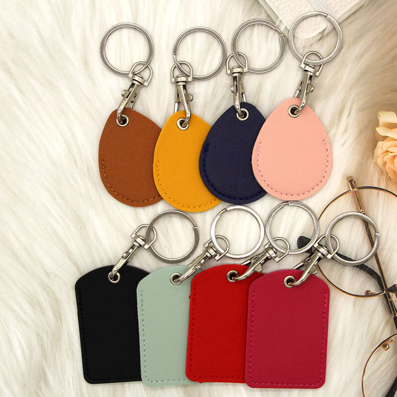 Control Rectangular Water Drop Shape Keychain Community Access Protector Square Elevator Leather Card Holder