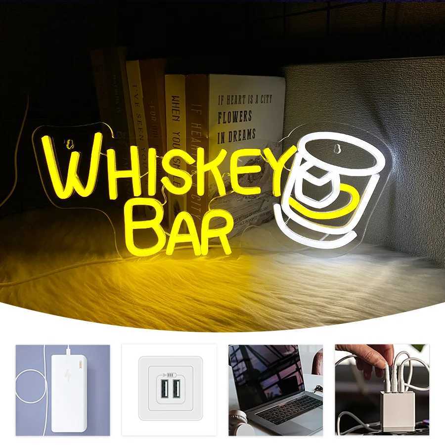 Whiskey Bar Neon Sign Cup Led Icon Usb Powered Used For Bars Club Parties Family Gatherings Restaurant Business Decor. XJ250602