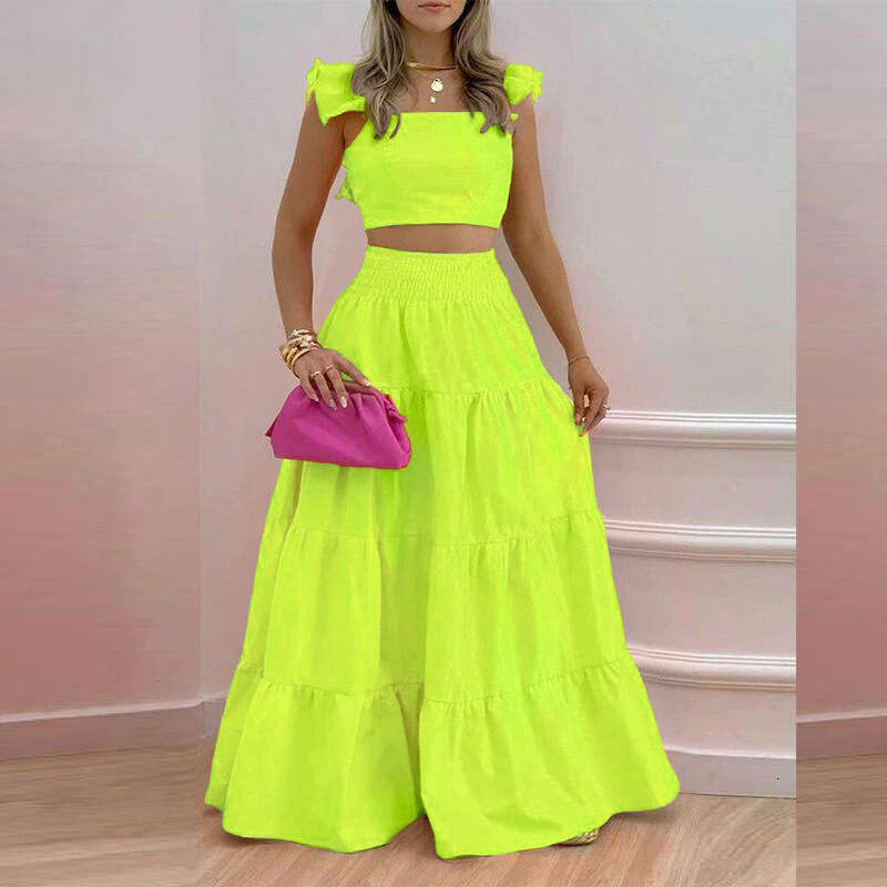 Spring European American Commuting Mid Waist Sexy Suspender Dress Fashion Women's Two-Piece Set, 2025 New Style, Chic and Elegant Clothing