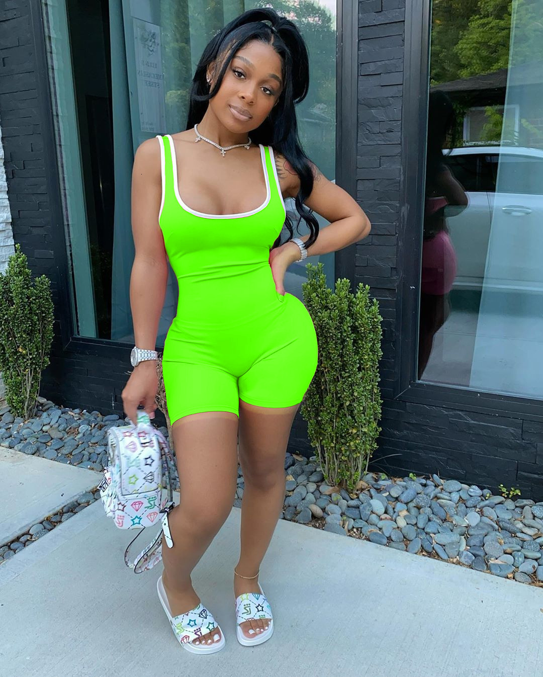 women's wear Fifteen Colors Running Volume R6296 Hot-Selling Summer Women's Short Casual Sports Jumpsuit