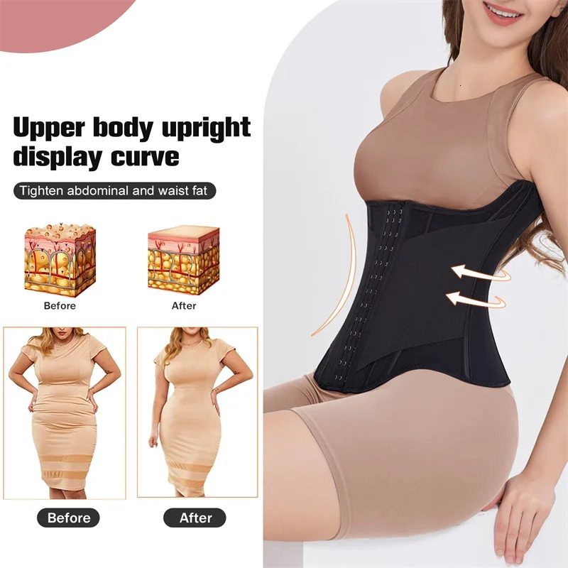MiiOW U-shaped Waist Trainer Corset Women Shapers Breast Lifted Waist Trainer Steel Bone Slimming Breathable Womens Shapewear 250528