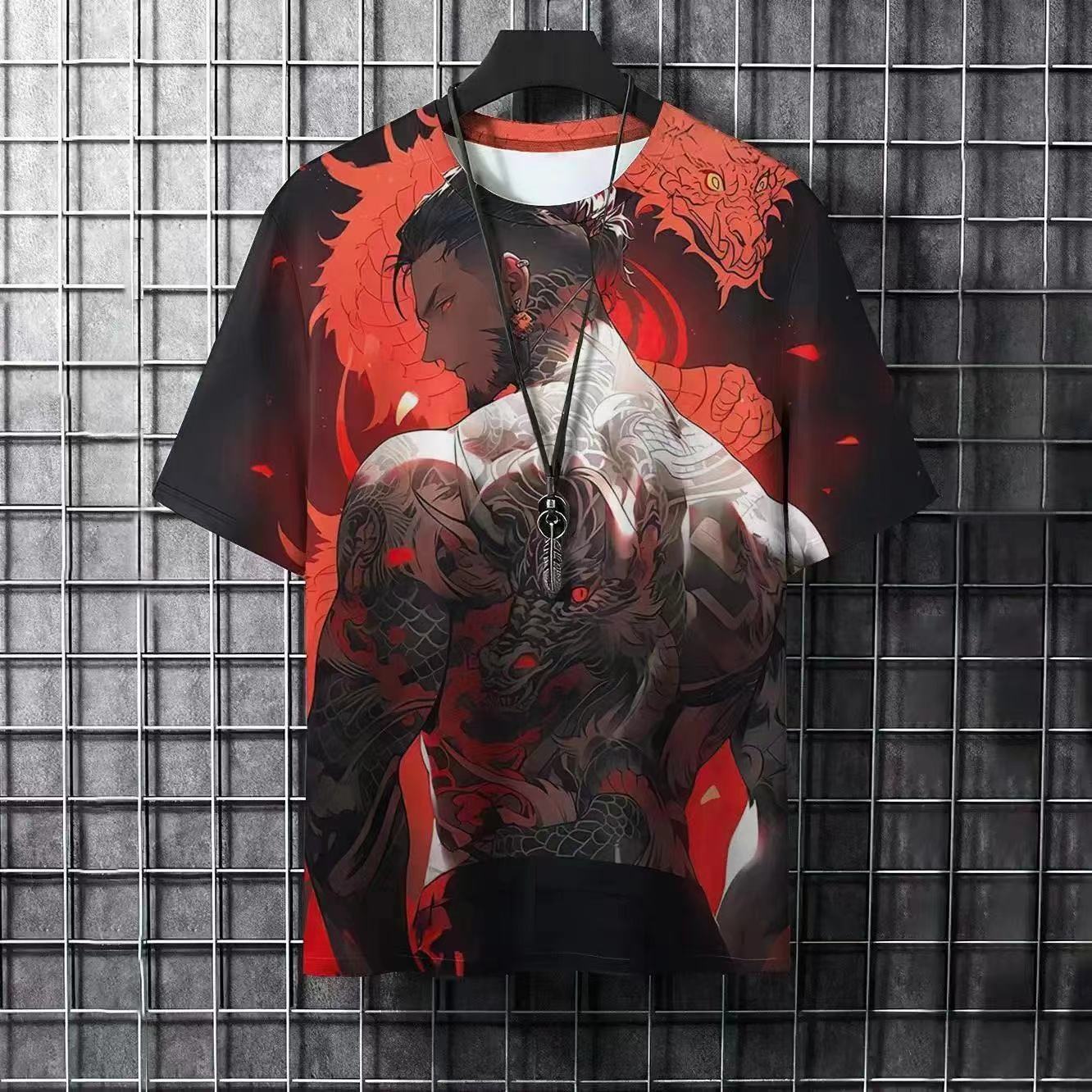 2025 Summer New Men's T-shirt New Summer Men's Round Neck Printed Fashion T-shirt Fashion Short Sleeve Casual Designer Loose Popular Top