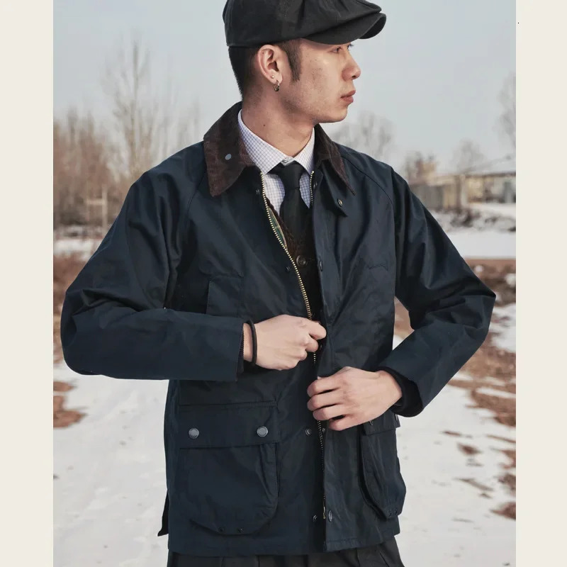 Gddqsdc English Vintage Hunting Wear Non-wax Jacket Mens Spring Autumn Waterproof Windproof Working Jacket Bbra Duplicate 250530