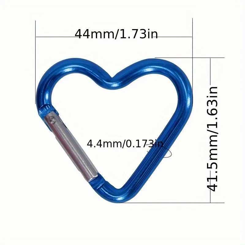 6pcs Durable Heart-Shaped Carabiner Keychain Clip for Outdoor Adventures - Perfect for Camping Hiking and TravelXJ250602