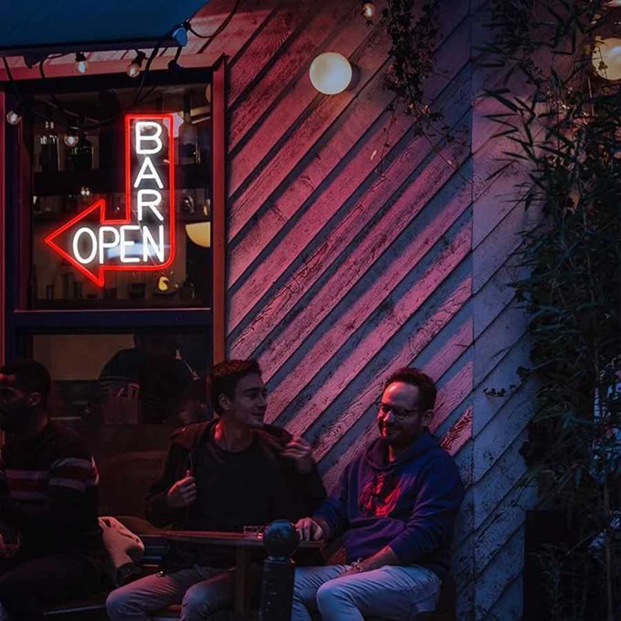 Bar Open Neon Sign Arrow LED Sign Used for Bar Door Wall Decoration USB Power Supply Restaurant Business Occasions Wall Lamp. XJ250602