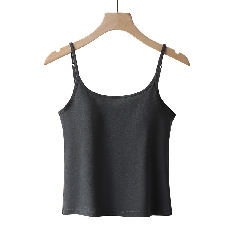 New summer lyocell inner wear can be worn outside hot girl beautiful suspenders chest pad vest one-piece bottom cross suspenders female