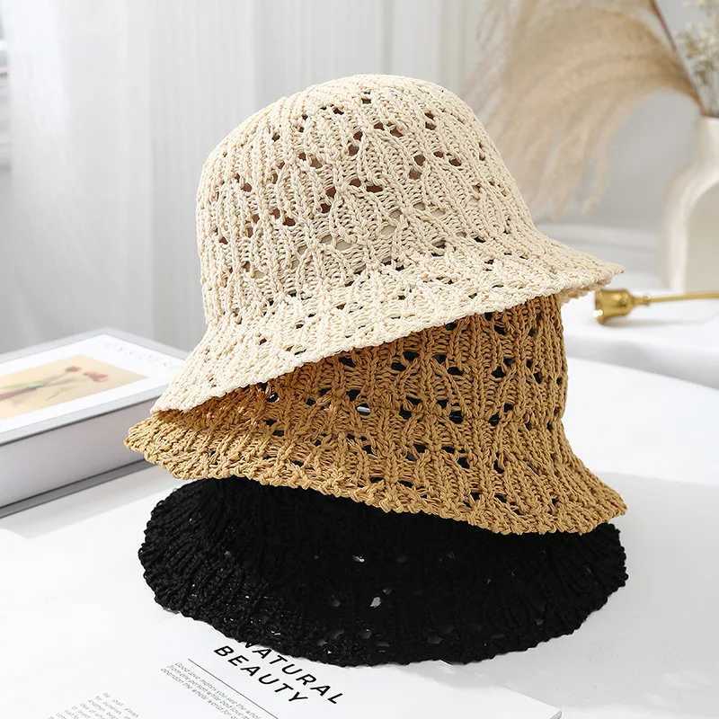 Spring Summer Hats For Womens Knitted Bucket Hat For Breathable Solid Sun Hat Casual Minimalist Design For Outdoor Travel Daily W250602