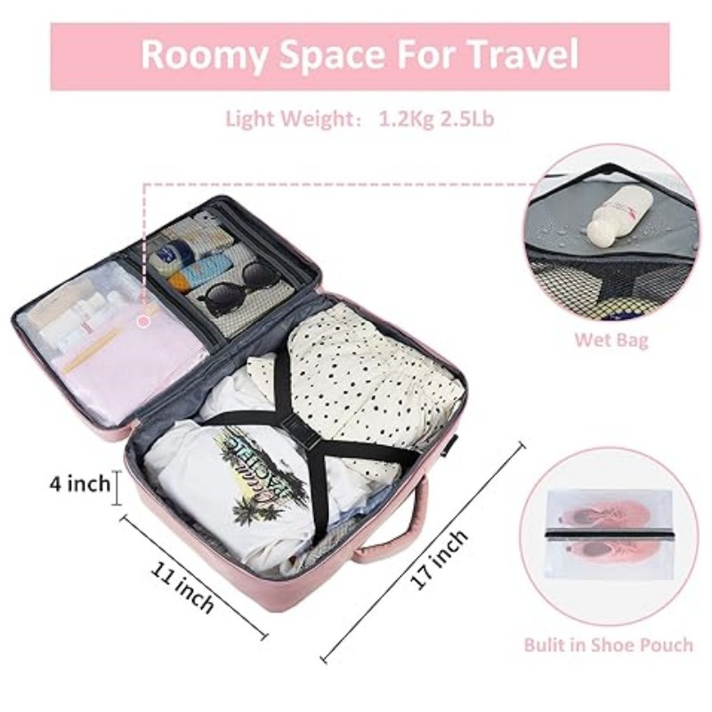 Waterproof Double Shoulder Backpack USB Lage School Bag Travel Toiletry Set Fashion