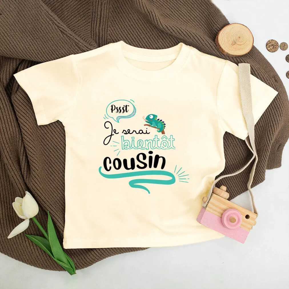 I Will Soon Be A Cousin Printed Kids Shirt Baby Announcement Boys Girls T-shirt Child Summer Tee Toddler Short Sleeve Retro Tops T250603