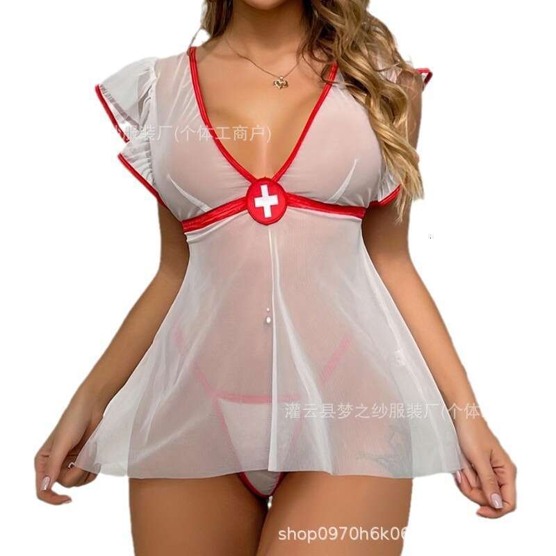 Spell Lingerie Porn Suits New Lingerie Nurse Uniform Temptation COSPLAY Role Play Sexy Mesh Set Sexy Lingerie