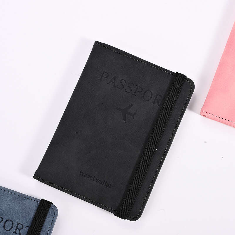 Skin Feel PU Leather Strap for Travel Abroad RFID Ticket Passport Bag Document Card Holder