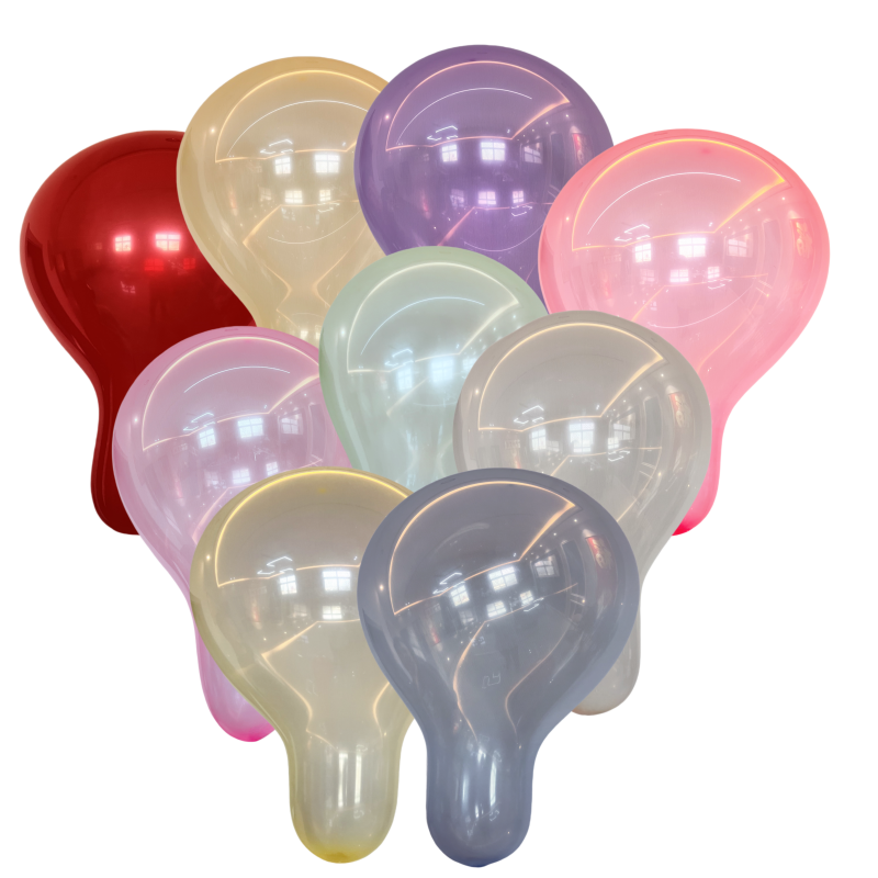 24-inch oversized long-necked colored crystal latex balloons, thickened for durability and less prone to bursting