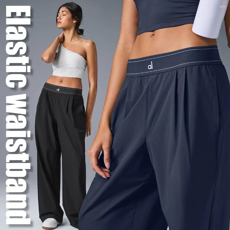 Women's Pants Navy Blue Suit Pant Lightweight High Waisted Wide Leg Women Outdoor Fashion Comfortable Loose Sport Yoga